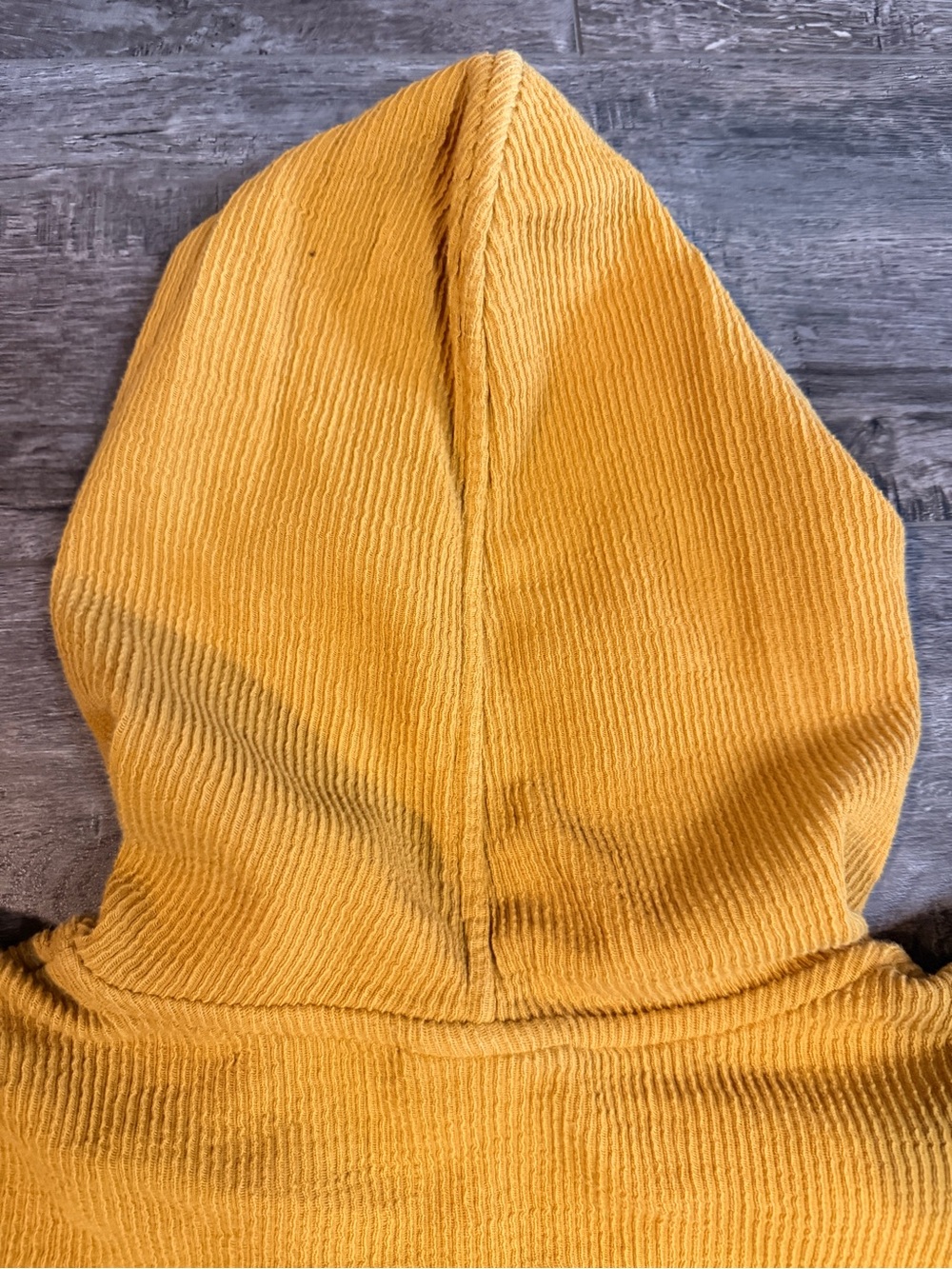 J. Jill Women's Yellow Solid Henley Hoodie Cotton Knit Pullover. Size S - Picture 5 of 5
